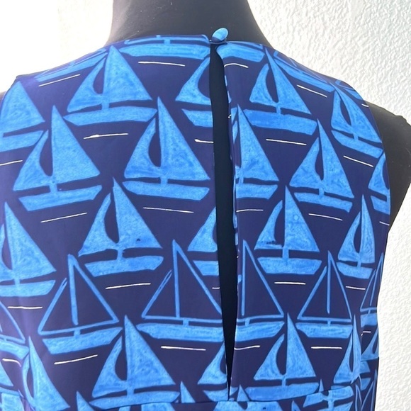 ⚓️St Tropez West,Ships Ahoy, Nautical Sailboat Trapeze Dress,Cover-Up,Size Med. - Picture 5 of 11